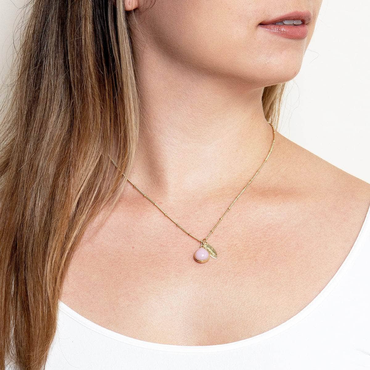 October_acd2f4c4-23db-4567-a843-12022b585458 October Pink Opal Birthstone Necklace - Image 6