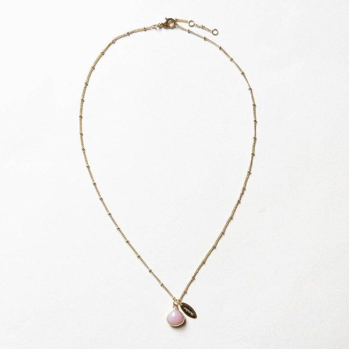 October Pink Opal Birthstone Necklace - Image 3