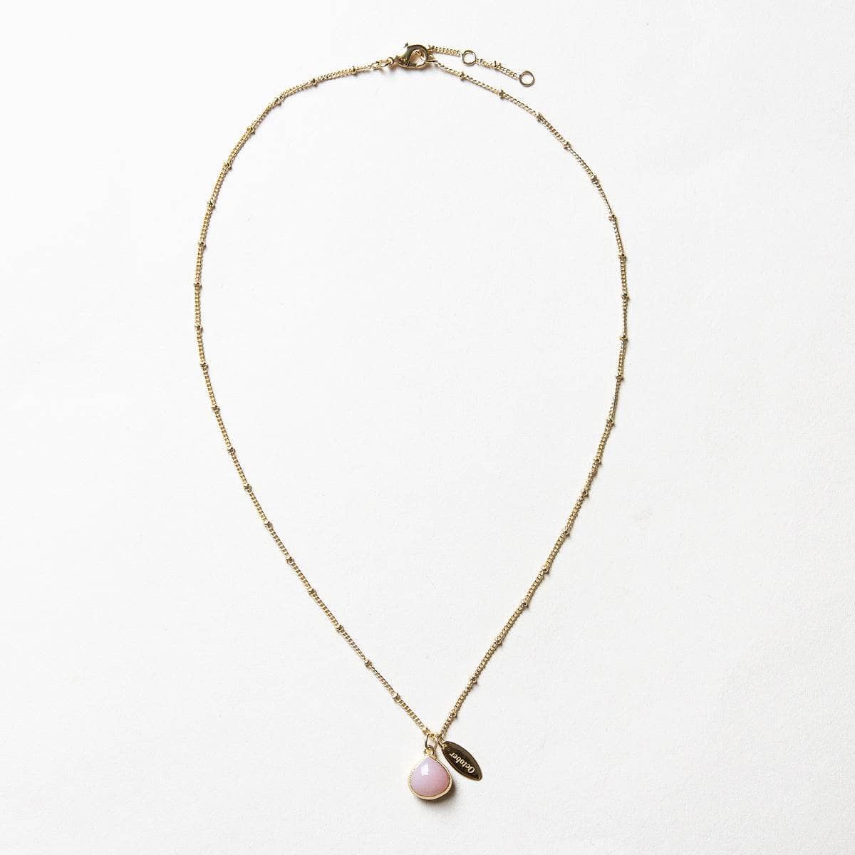 October_full_shot October Pink Opal Birthstone Necklace - Image 3