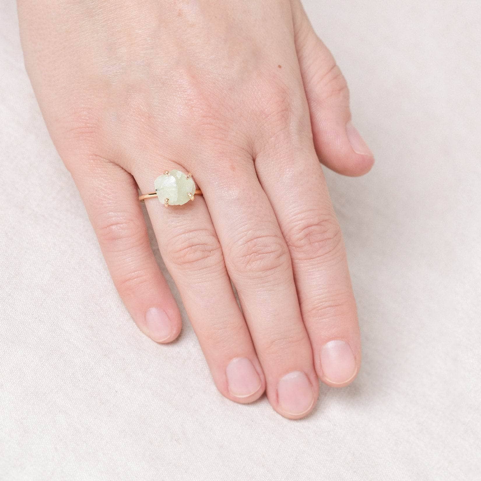 PREHNITE-gold_717e7f8a-7f3b-4e91-8175-902b811bac82 Prehnite Raw Freeform Gold or Silver Ring - Image 2