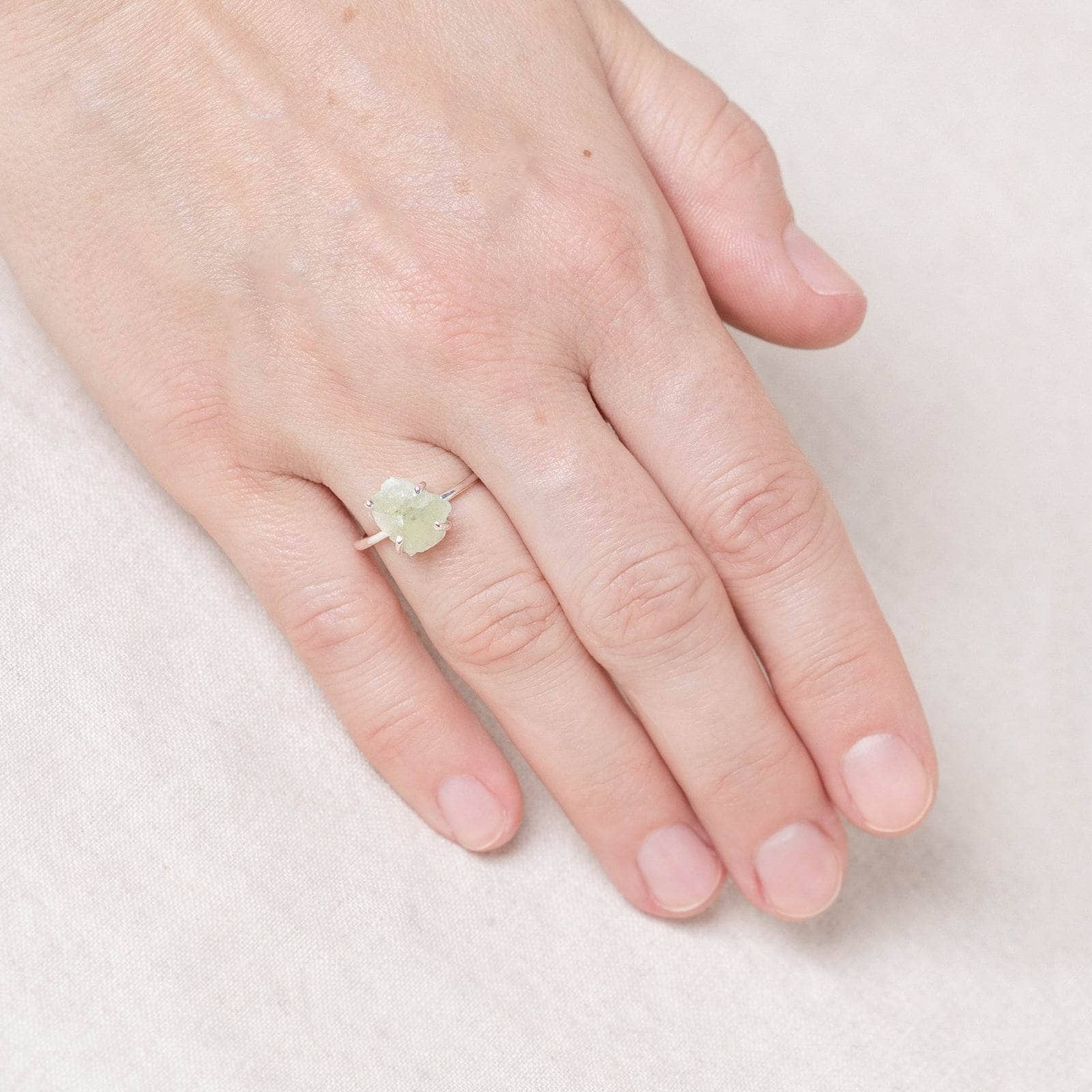 PREHNITEsilver Prehnite Raw Freeform Gold or Silver Ring - Image 6