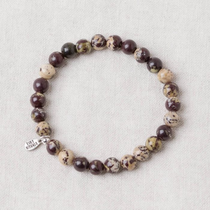 Purple Flower Jasper Energy Bracelet - 6mm - Image 2