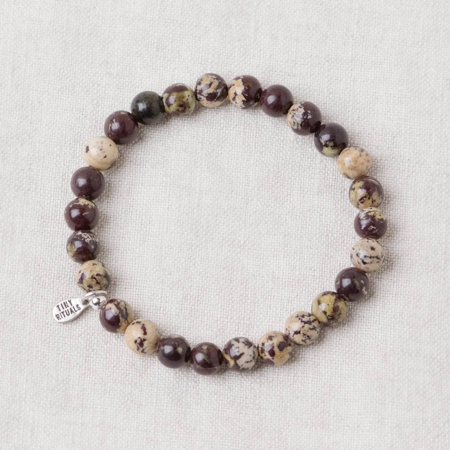 Purple-Flower-Jasper Purple Flower Jasper Energy Bracelet - 6mm - Image 2