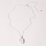 Rainbow Moonstone Square Pendant Necklace - Image 5