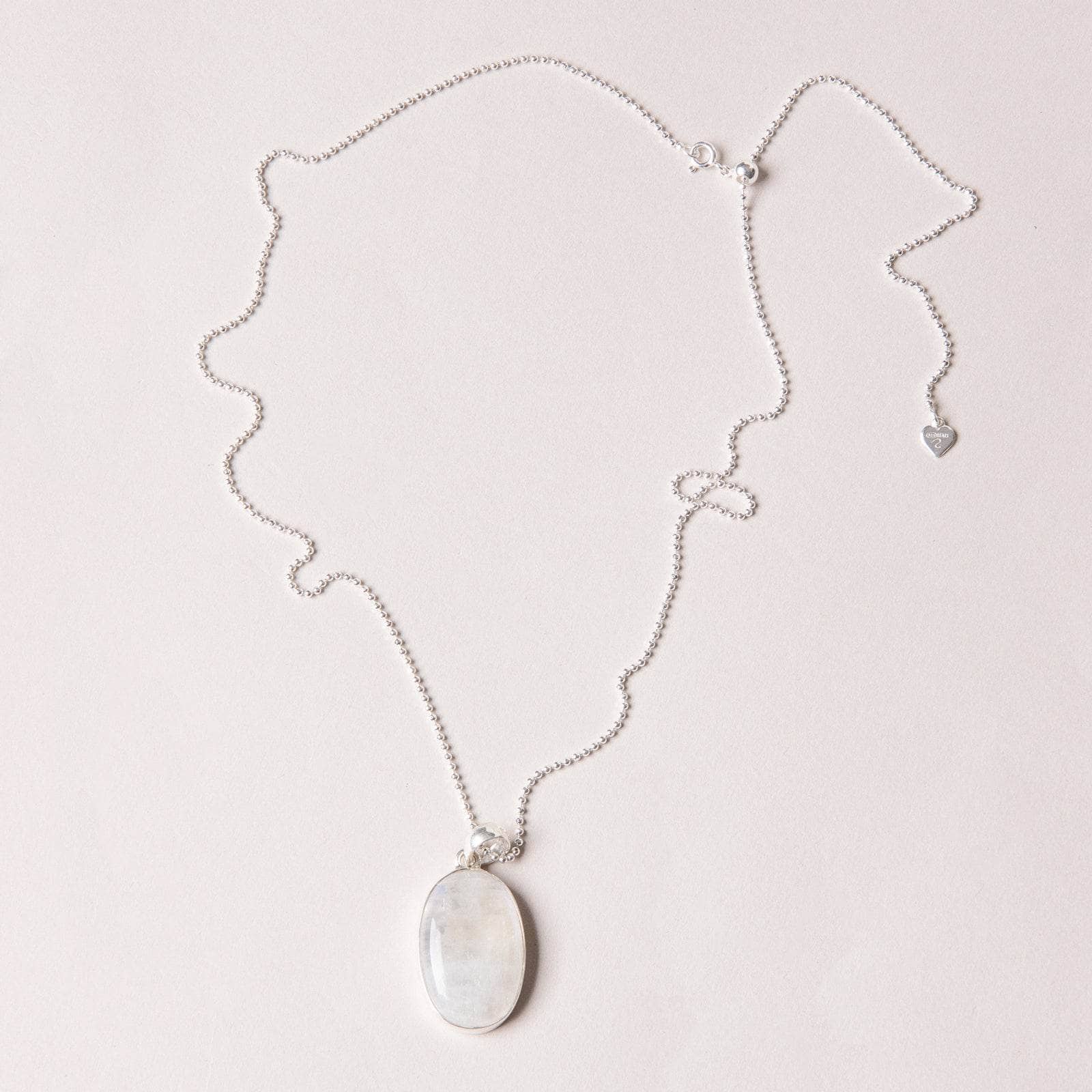 RBM-575 Rainbow Moonstone Oval Pendant Necklace - Image 10
