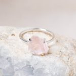 Rose Quartz Raw Freeform Gold or Silver Ring - Image 9