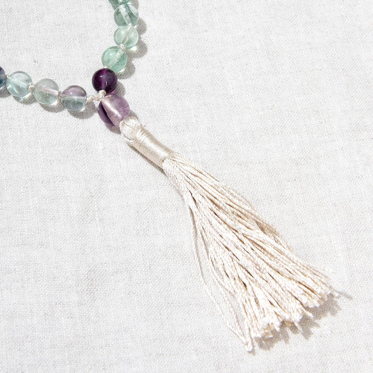 RainbowFluoriteMalaTassel Rainbow Fluorite Mala - High-Energy Gemstones - Image 4