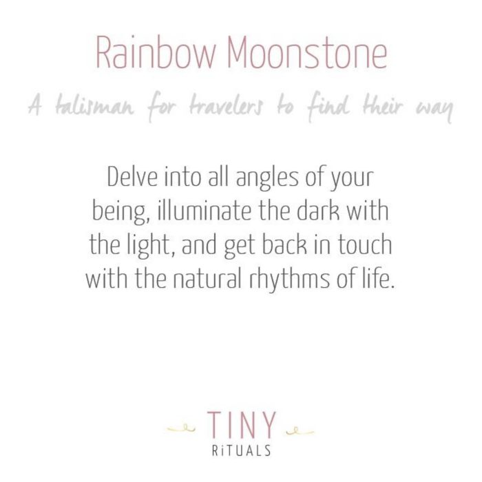 Rainbow Moonstone Silver or Gold Stud Earring - Image 8