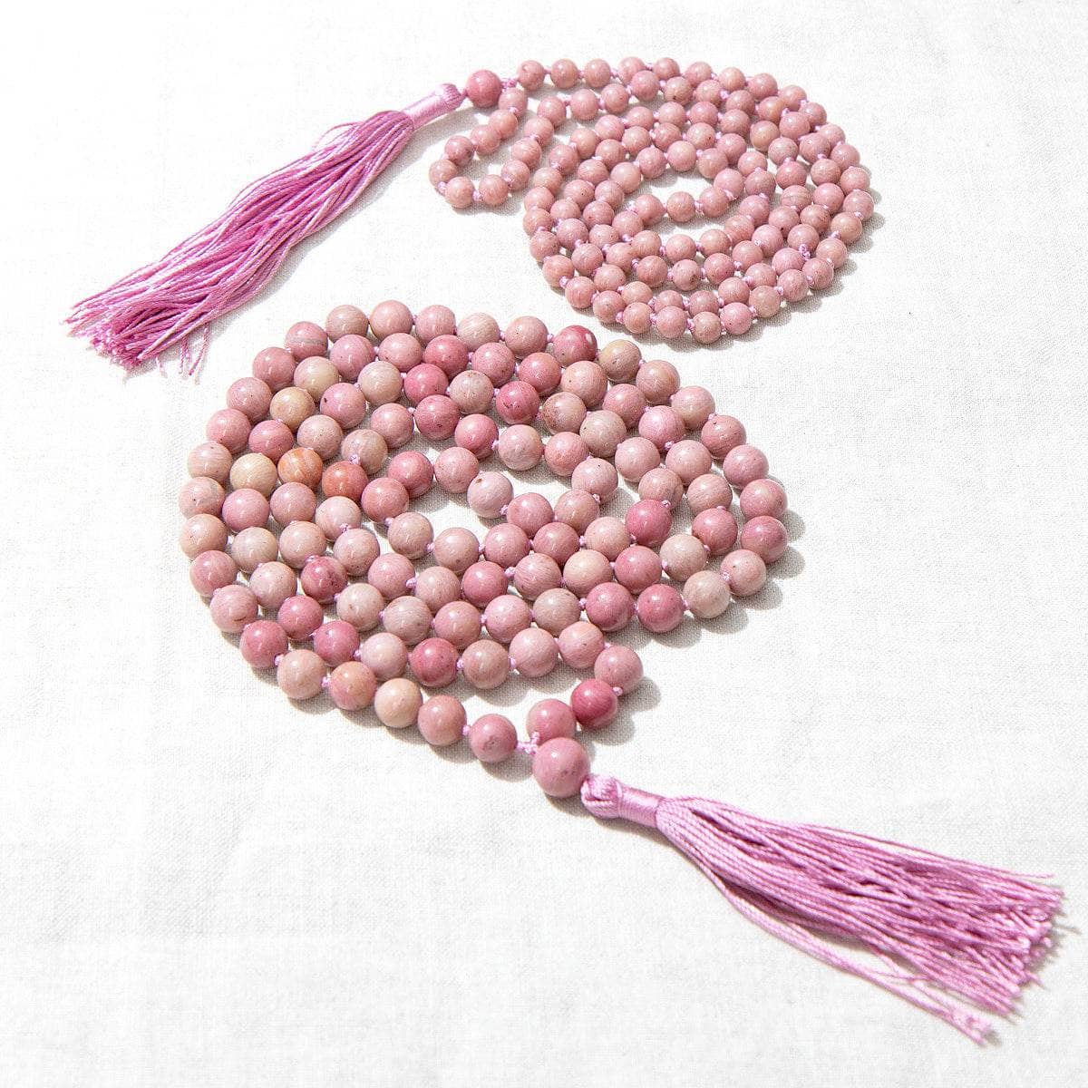 RhodoniteMalaTwill Rhodonite Mala - High-Energy Gemstones - Image 1