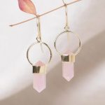 Rose Quartz Crystal Point Earrings - Image 5