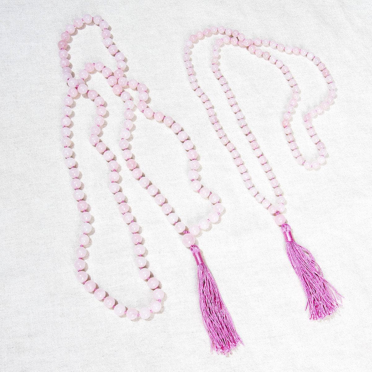 RoseQuartzMalaFull Rose Quartz Mala - High-Energy Gemstones - Image 3