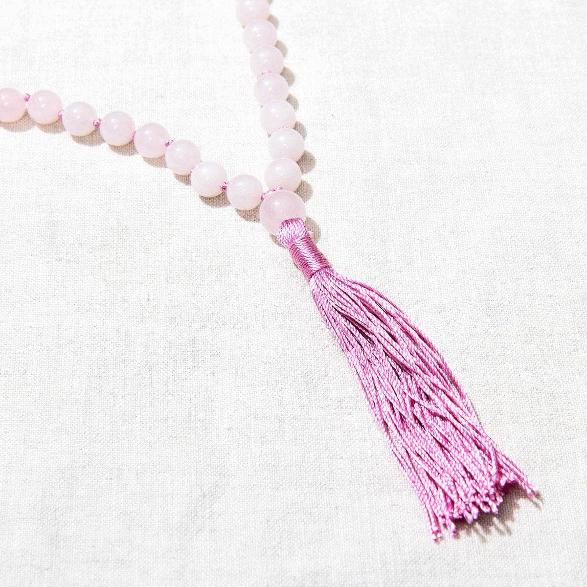 RoseQuartzMalaTassel Rose Quartz Mala - High-Energy Gemstones - Image 4