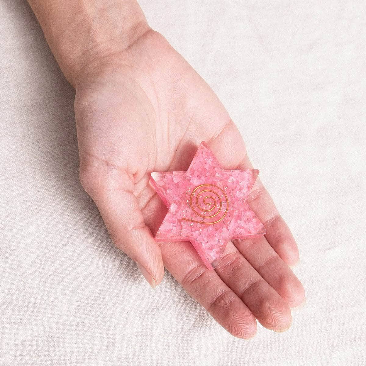 RoseQuartzOrgoneStarhand Orgone Gemstone Stars - Image 7
