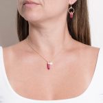 Delicate Ruby Crystal Point Necklace - Image 4