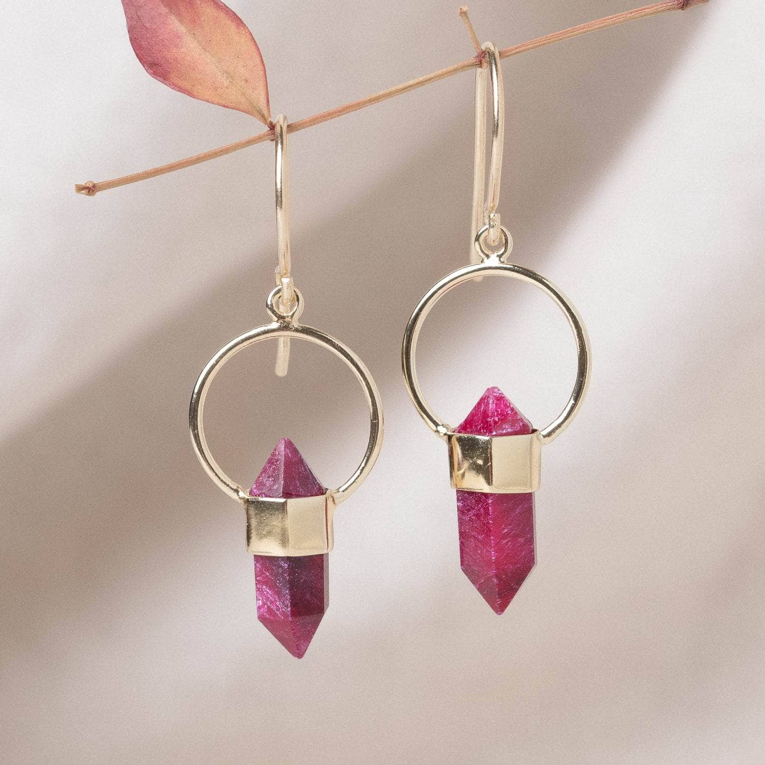 Ruby Ruby Crystal Point Earrings - Image 1