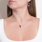 Delicate Ruby Crystal Point Necklace - Image 8