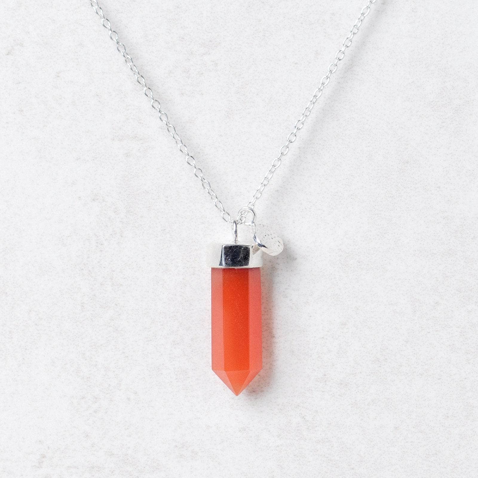 S-large Carnelian Crystal Point Necklace - Image 6