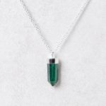 Delicate Genuine Malachite Crystal Point Necklace - Image 8