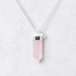Rose Quartz Crystal Point Necklace - Image 6