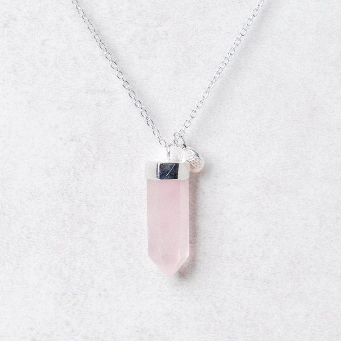 Rose Quartz Crystal Point Necklace - Image 6