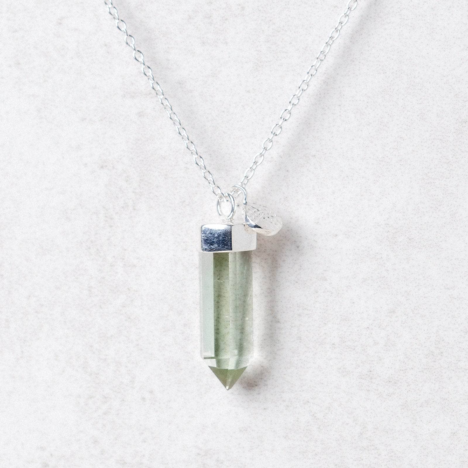 S_large5 Green Amethyst Crystal Point Necklace - Image 6