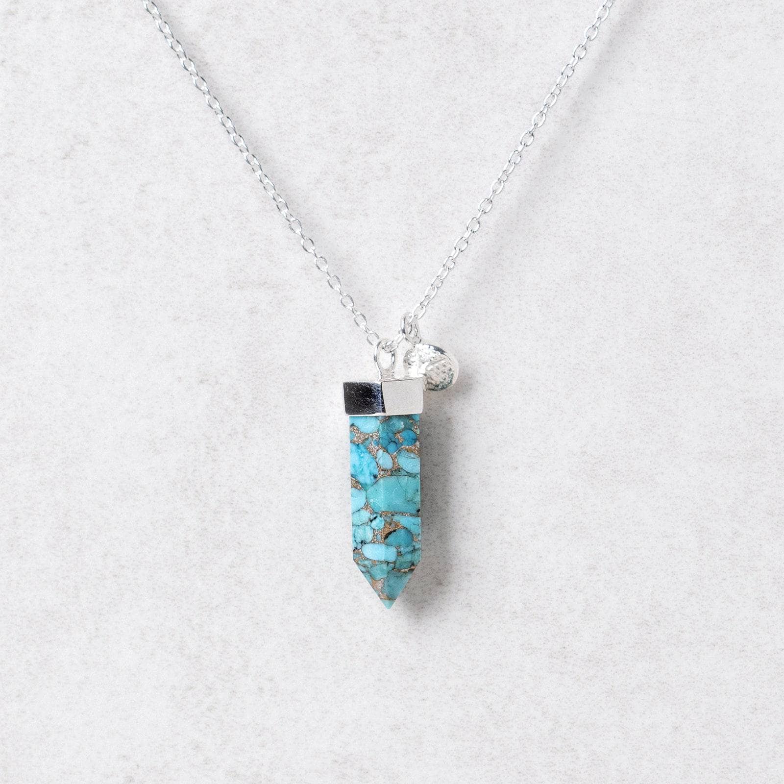 S_large7 Genuine Turquoise Crystal Point Necklace - Image 6