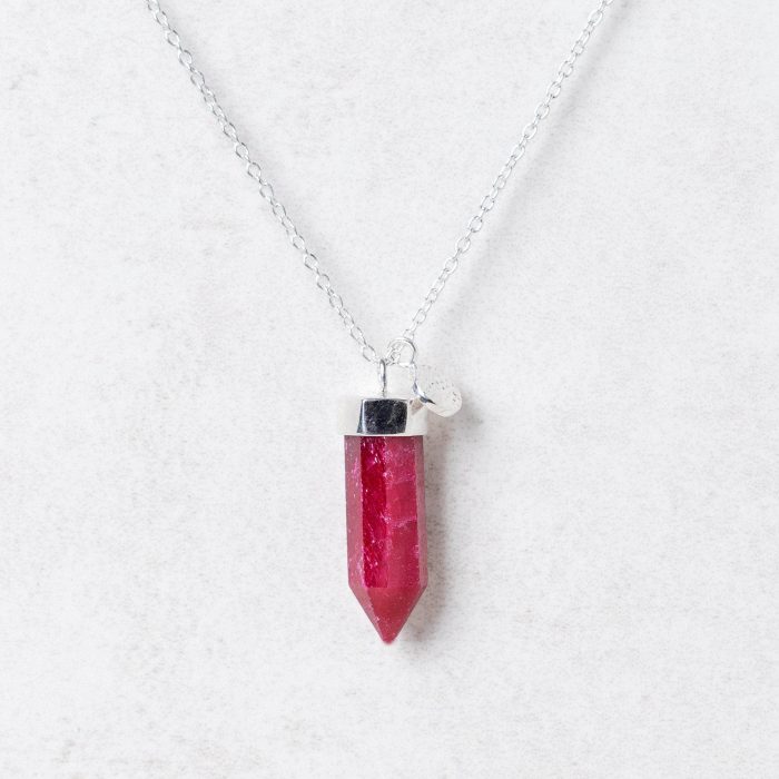 Ruby Crystal Point Necklace - Image 5