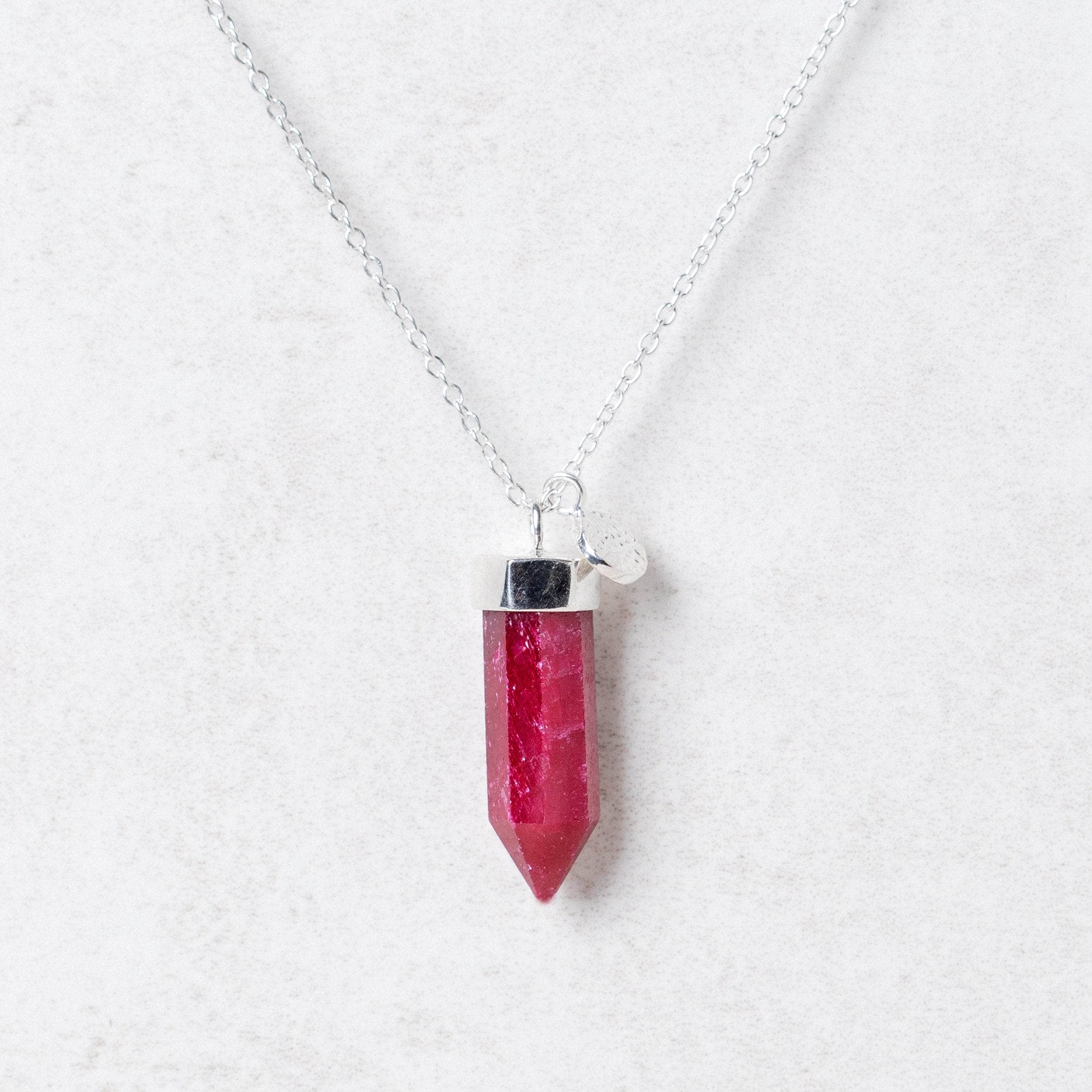 S_large_550e6d70-5acd-4b81-bd1c-9fef3923b93b Ruby Crystal Point Necklace - Image 5