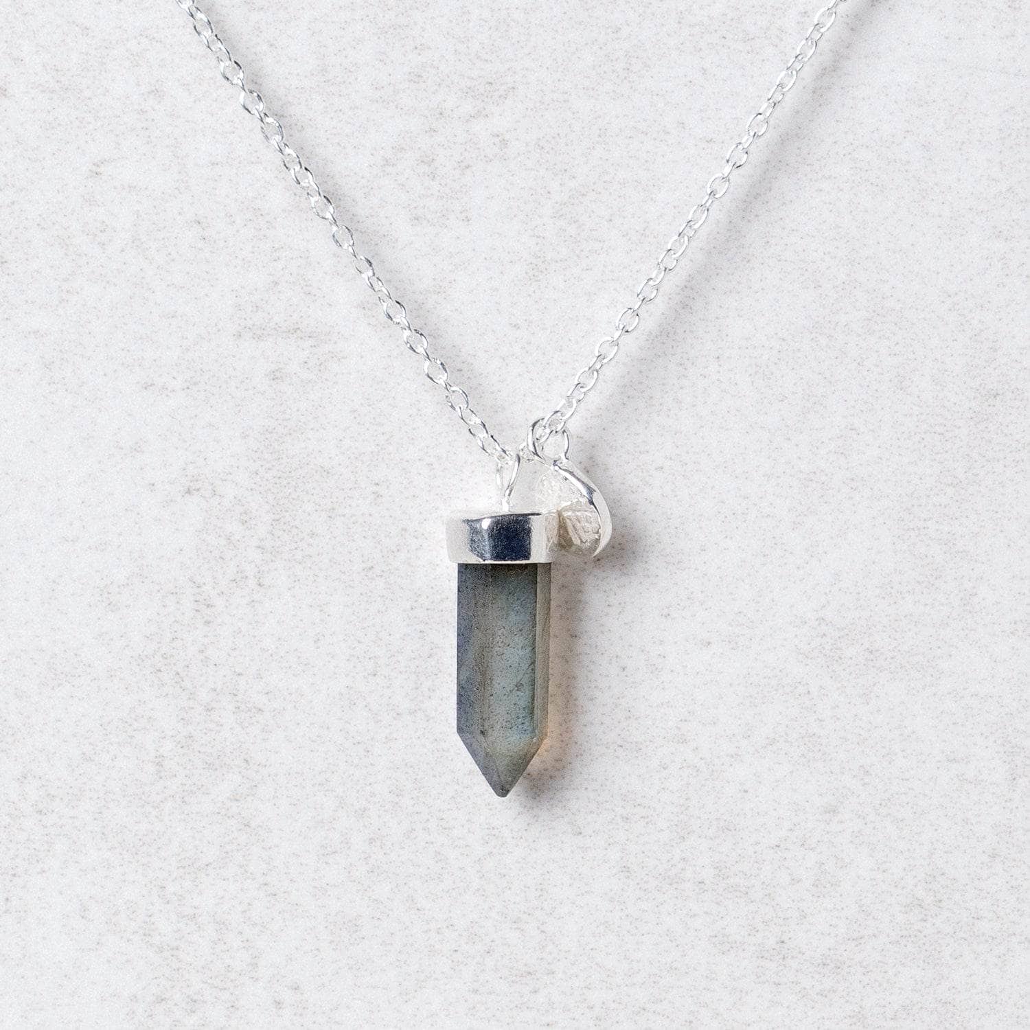 S_small2 Delicate Labradorite Crystal Point Necklace - Image 6