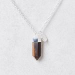 Delicate Tiger Eye Crystal Point Necklace - Image 6
