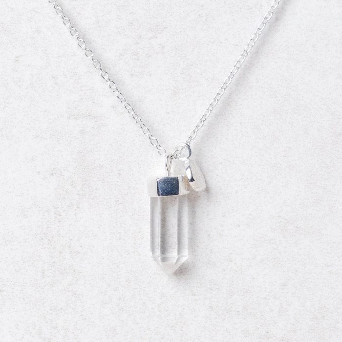 Delicate Clear Quartz Crystal Point Necklace - Image 6