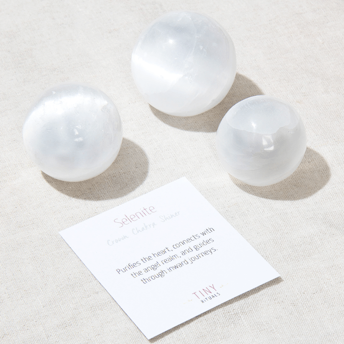 Selenite Sphere with Tripod - Image 3