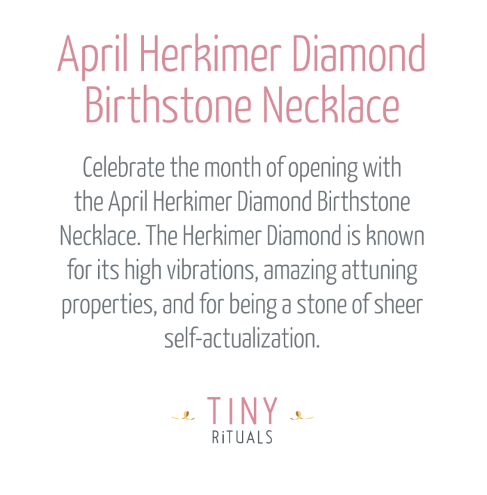 April Herkimer Diamond Birthstone Necklace - Image 4