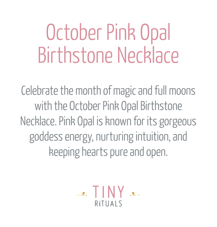 October Pink Opal Birthstone Necklace - Image 8
