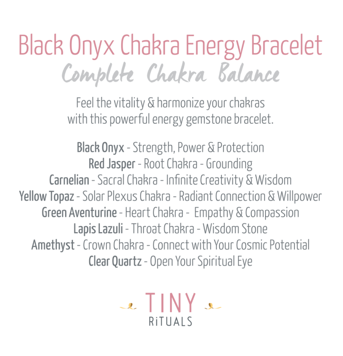 Black Onyx Seven Chakra Energy Bracelet - Image 4