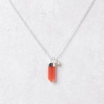 Delicate Carnelian Crystal Point Necklace - Image 3