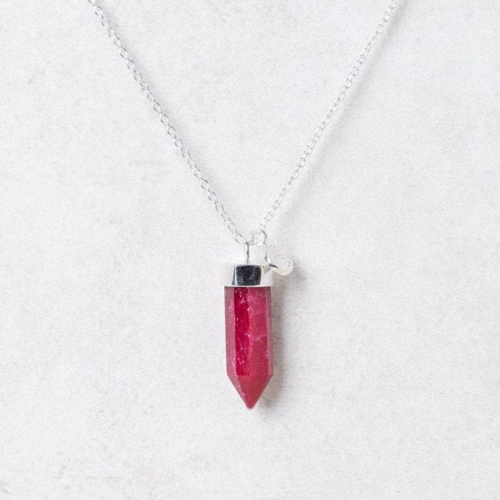 Ruby Crystal Point Necklace - Image 6