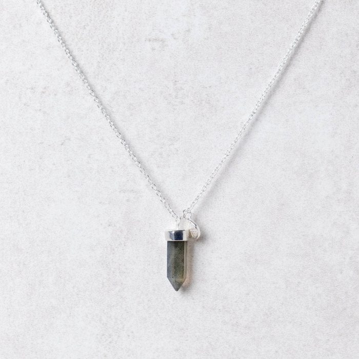 Delicate Labradorite Crystal Point Necklace - Image 7