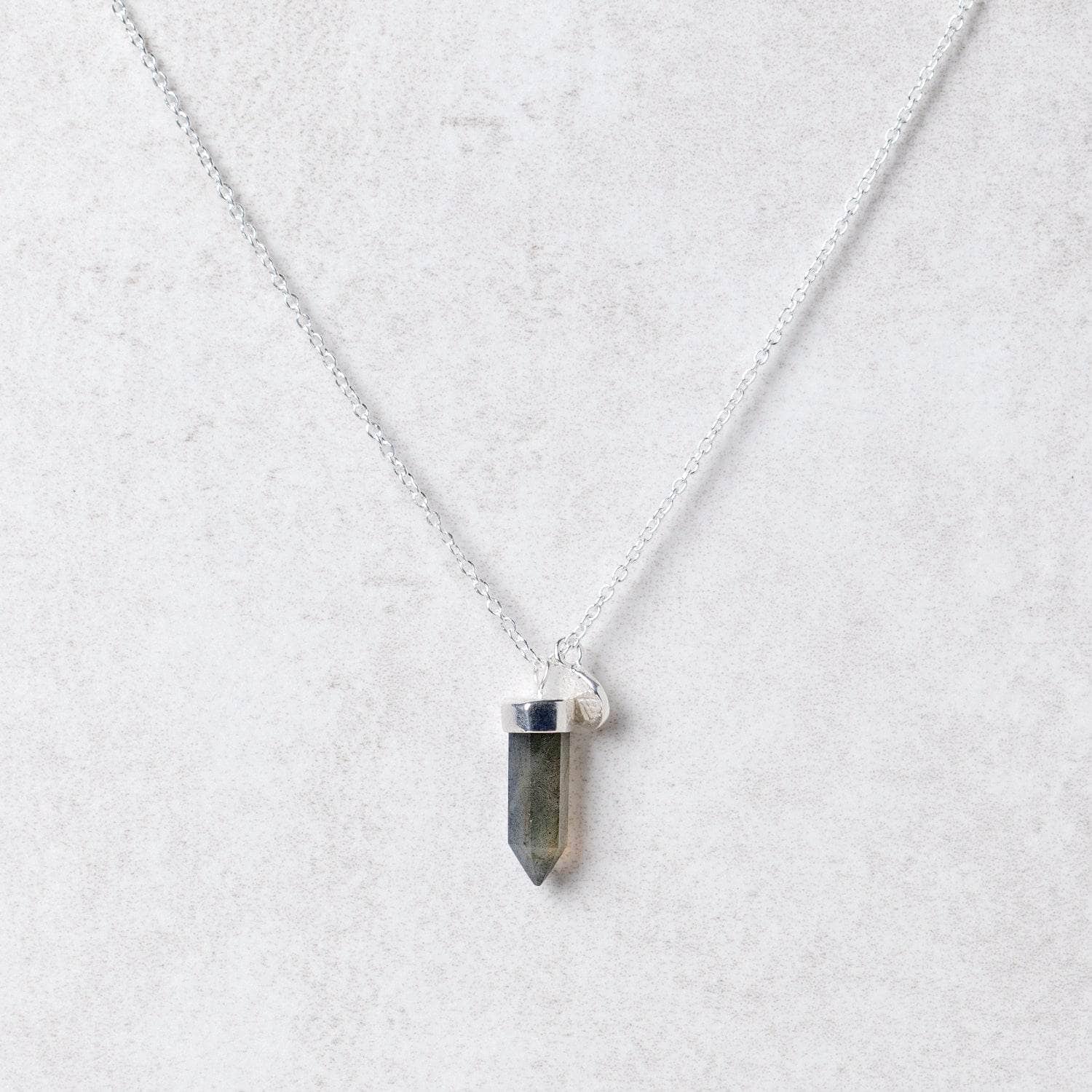 Silver_Small2 Delicate Labradorite Crystal Point Necklace - Image 7
