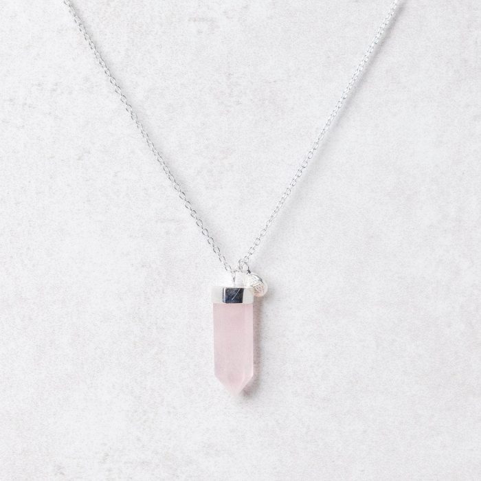 Rose Quartz Crystal Point Necklace - Image 7