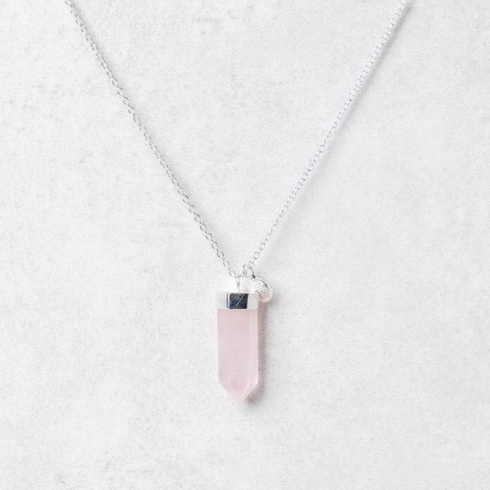 Silver_large11 Rose Quartz Crystal Point Necklace - Image 7