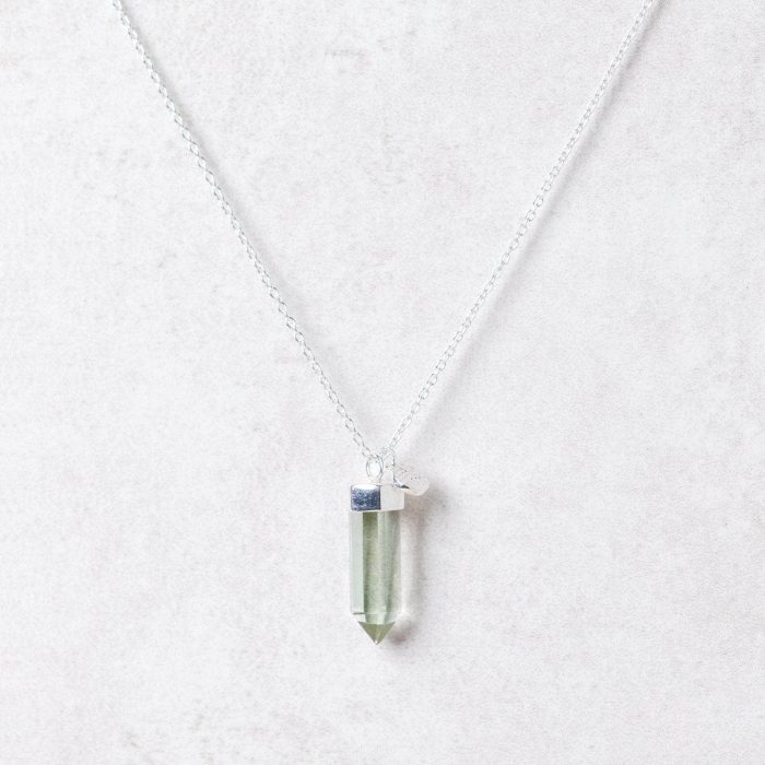 Green Amethyst Crystal Point Necklace - Image 7