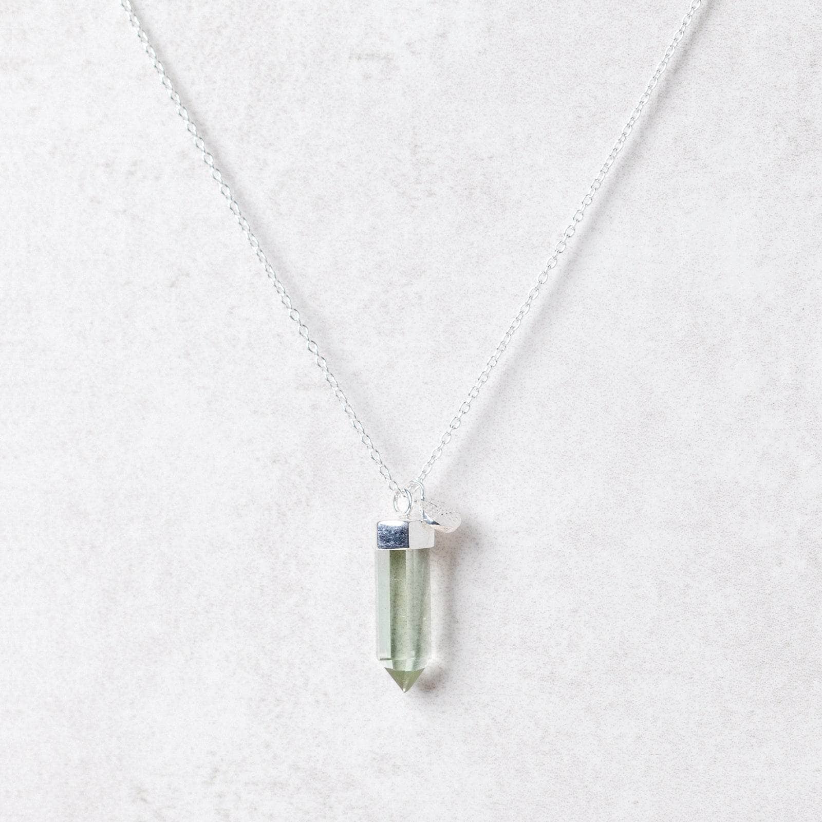 Silver_large5 Green Amethyst Crystal Point Necklace - Image 7