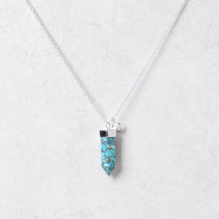 Genuine Turquoise Crystal Point Necklace - Image 7