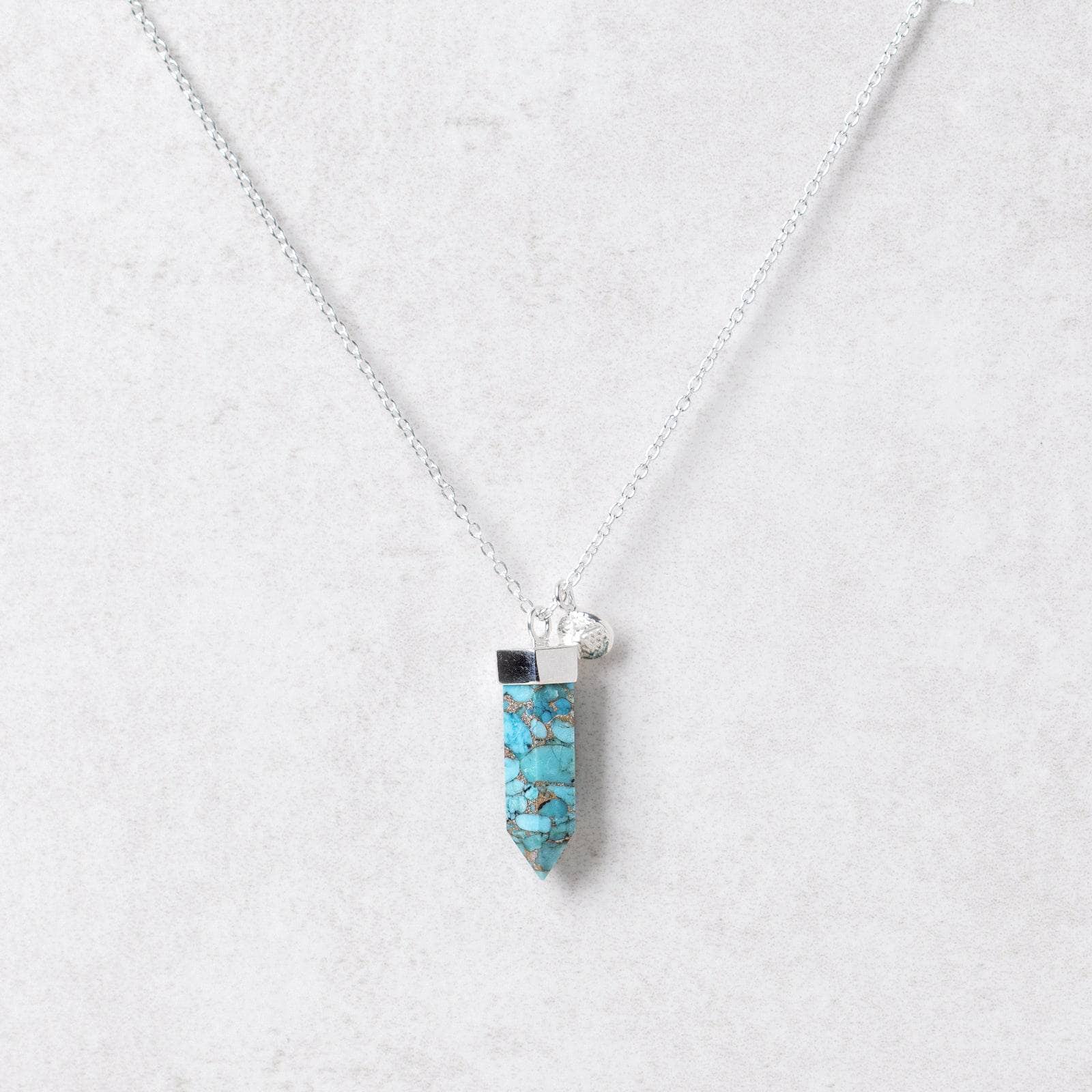 Silver_large7 Genuine Turquoise Crystal Point Necklace - Image 7