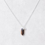 Delicate Tiger Eye Crystal Point Necklace - Image 7