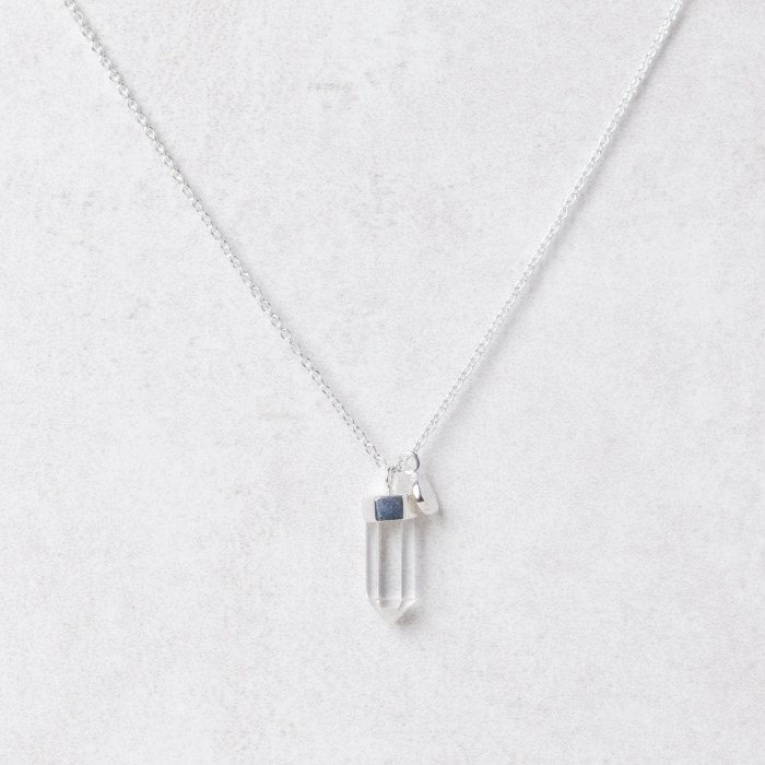 Delicate Clear Quartz Crystal Point Necklace - Image 7
