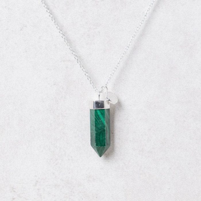 Genuine Malachite Crystal Point Necklace - Image 8