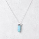 Rare Genuine Larimar Crystal Point Necklace - Image 3