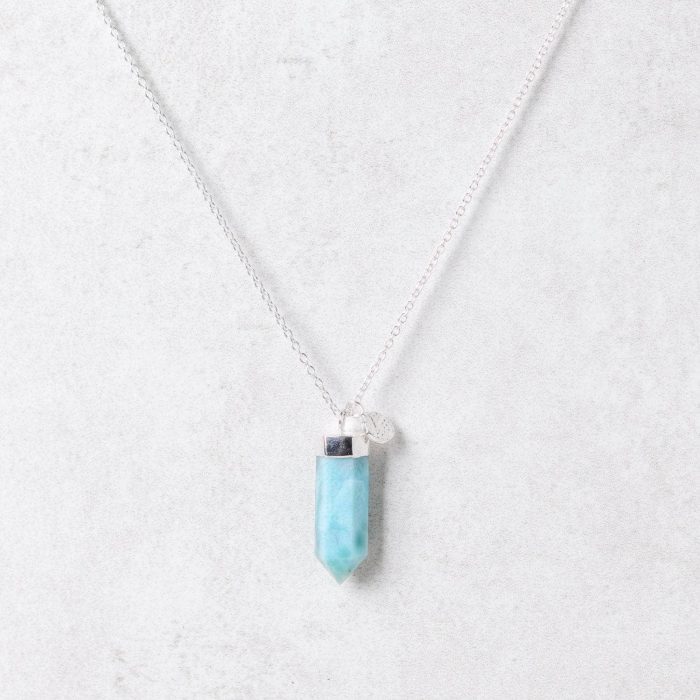 Rare Genuine Larimar Crystal Point Necklace - Image 3
